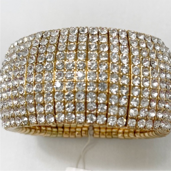 Gold Crystal Stretch Bracelet - Picture 1 of 6